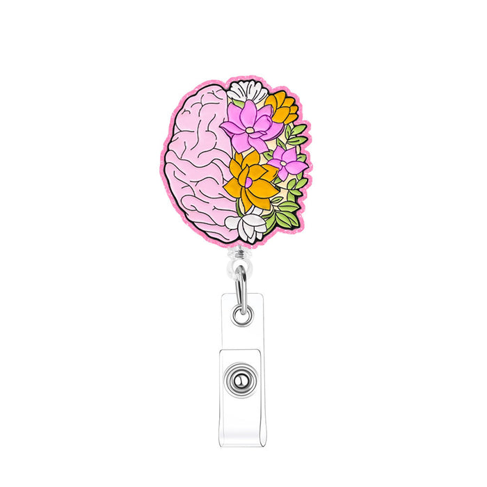 Wholesale Acrylic Heart and Lung Creative Pattern Retractable Clip Acrylic Keychain JDC-KC-QiDing012