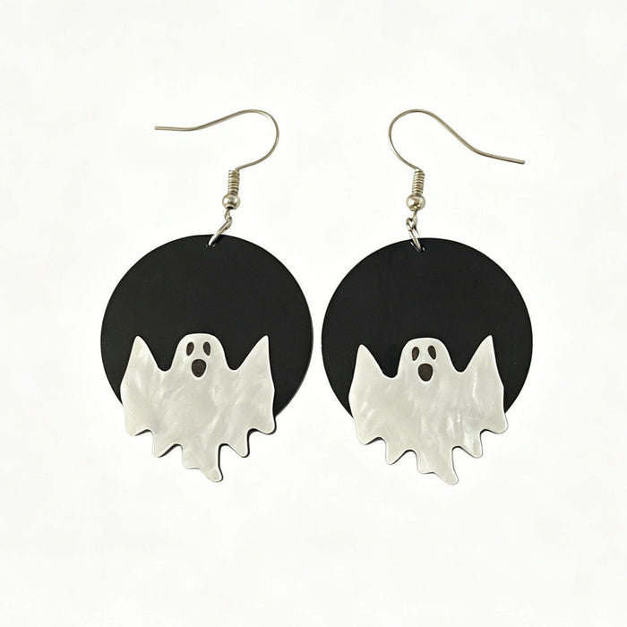 Wholesale Trendy Cartoon Ghost Acrylic Earrings Cute Moon  Jewelry Accessory For Holiday Gift And Boutique Resale