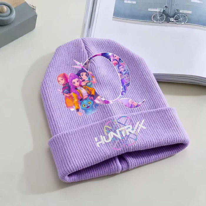 Wholesale KPOP Knitted Cartoon Letter Print Hat