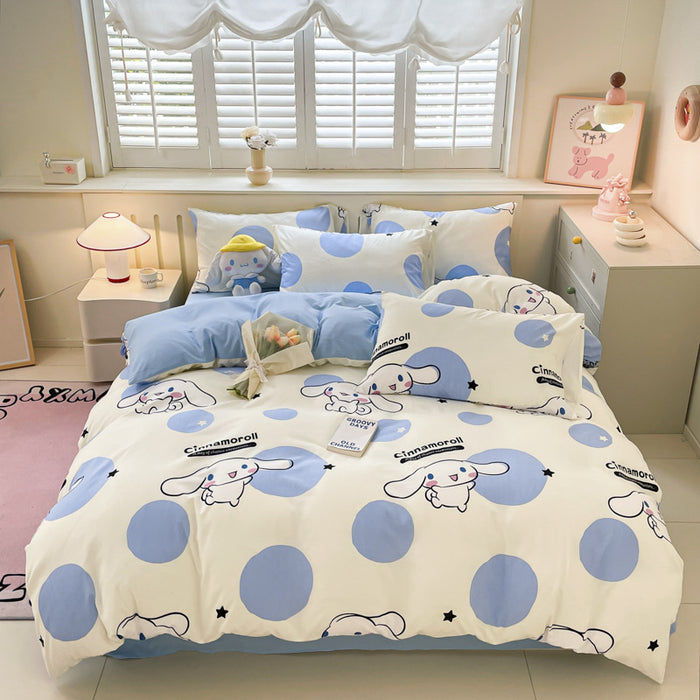 Wholesale A-level Cloud Washed Cotton Cute Cartoon Girl Heart Dormitory Bed Sheets JDC-SEE-AiErMei004