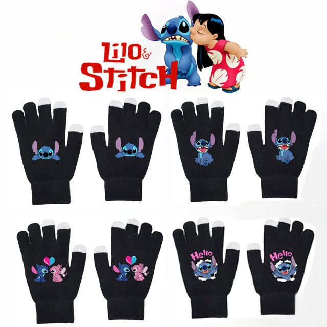 Wholesale Warm Touch Screen Solid Color Printed Knitted Gloves JDC-GS-JR001