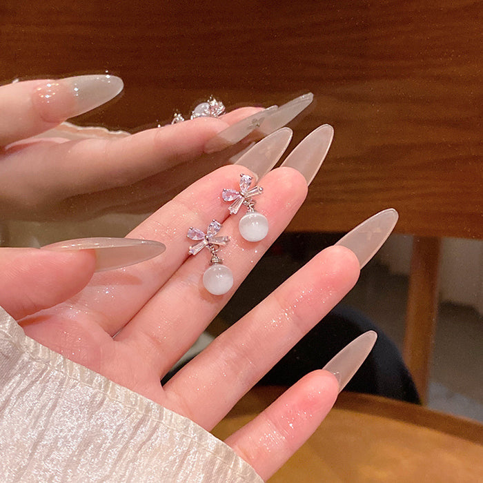 Wholesale Bowknot Zircon Stud Earrings