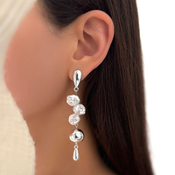 Wholesale Irregular pearl earrings with a light luxury and high-end feel, water droplets, sweet simplicity, and versatile earrings