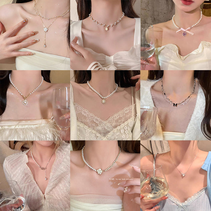 Wholesale Retro necklace for women, light luxury, fashionable and high-end, collarbone chain