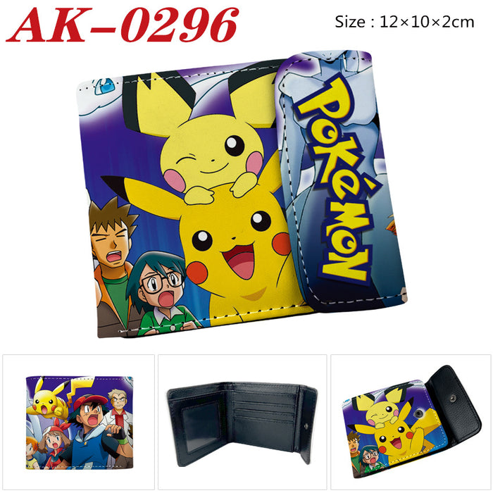 Wholesale Anime Snap Button PU Leather Short Wallet Unisex Card Coin Purse Trendy Boutique Gift