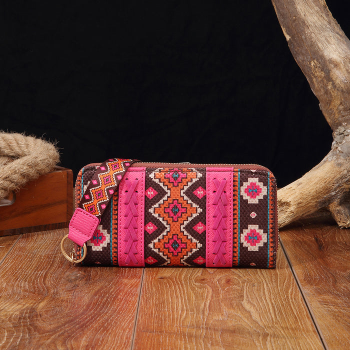 Wholesale Aztec Cotton Linen Printed Bohemian Wallet JDC-WT-MingG001