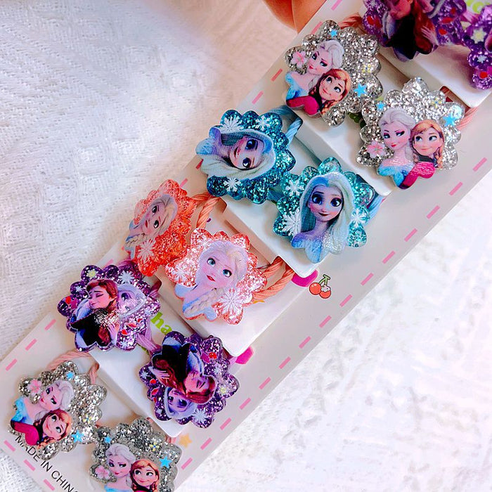 Wholesale 10pcs/ set Cartoon hair tie children' s hair accessories heart-shaped snow headband