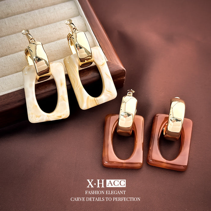 Wholesale Silver Needle  Retro Geometric C- shaped Ear Ring