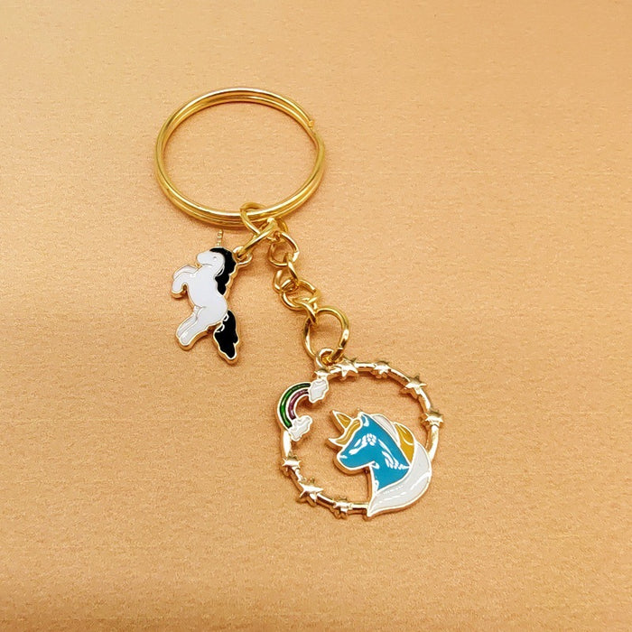 Wholesale Cartoon Unicorn Alloy Keychain JDC-KC-TYS015