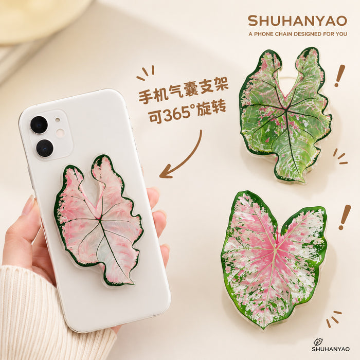 Wholesale Simple Green Leaf Design Phone Grip Stand
