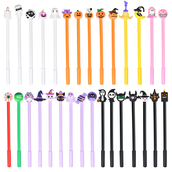 Wholesale 5pcs/ 60pcs Cartoon Gel Pen   Gift Student Prize Writing Tool Water-Based Pen Cute Shape Signature Pen