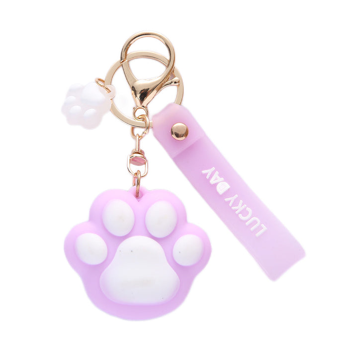 Wholesale   cartoon cat claw keychain  girl heart key chain car pendant bag decoration