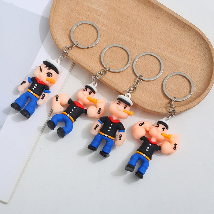 Wholesale Cartoon  Doll Keychain Silicone Car Key Chain Student Bag Pendant