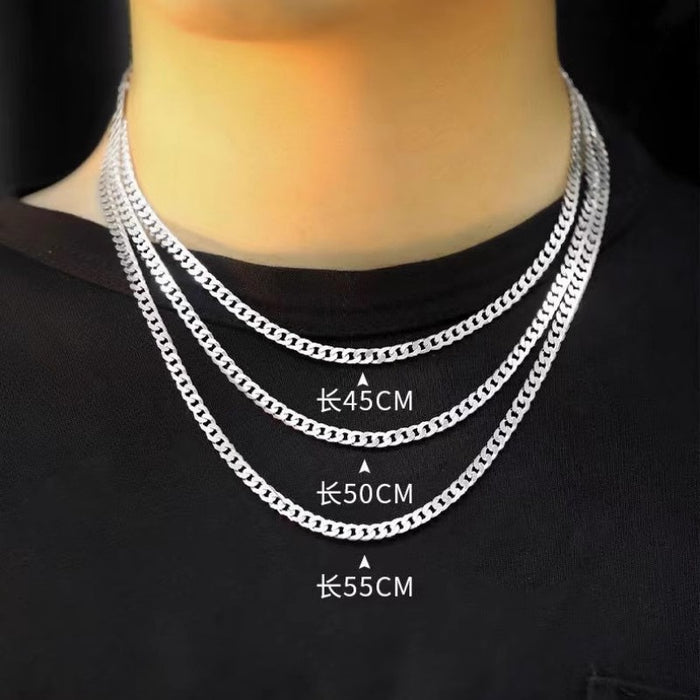 Wholesale Titanium steel jewelry necklace, Cuban chain, simple and versatile, high-end and slim collarbone chain