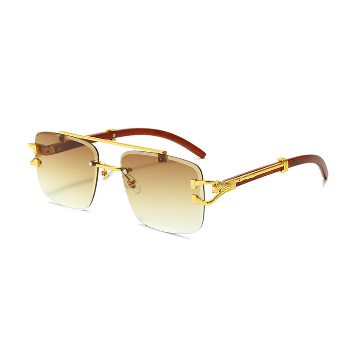 Wholesale Frameless sunglasses with cut edges, fashionable sunglasses