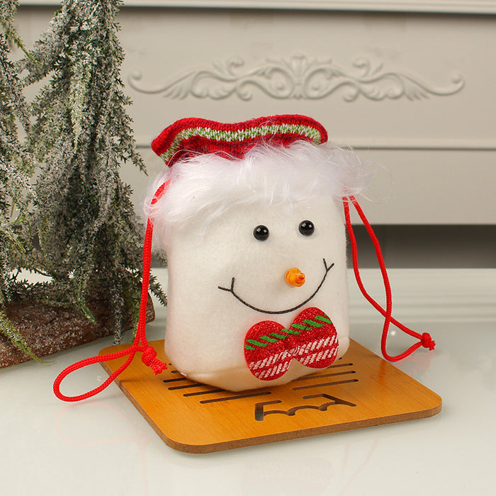 Wholesale Christmas Decorations  Velvet Apple Bag Bundle Flap Pocket Pants Ornaments Christmas Doll Gift Bag