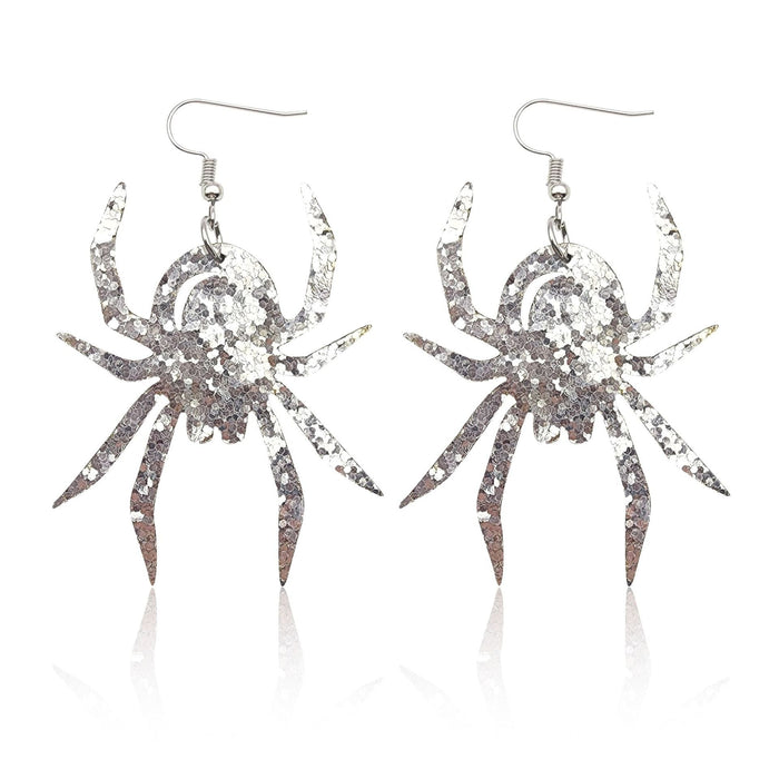 Wholesale 2023 New Halloween Spider Sequin Leather Earrings JDC-ES-CaiYun004