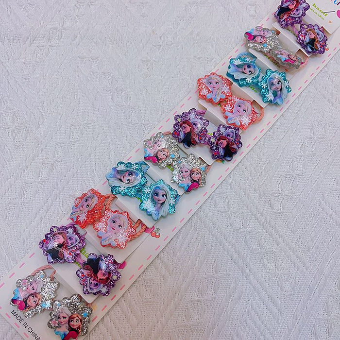 Wholesale 10pcs/ set Cartoon hair tie children' s hair accessories heart-shaped snow headband