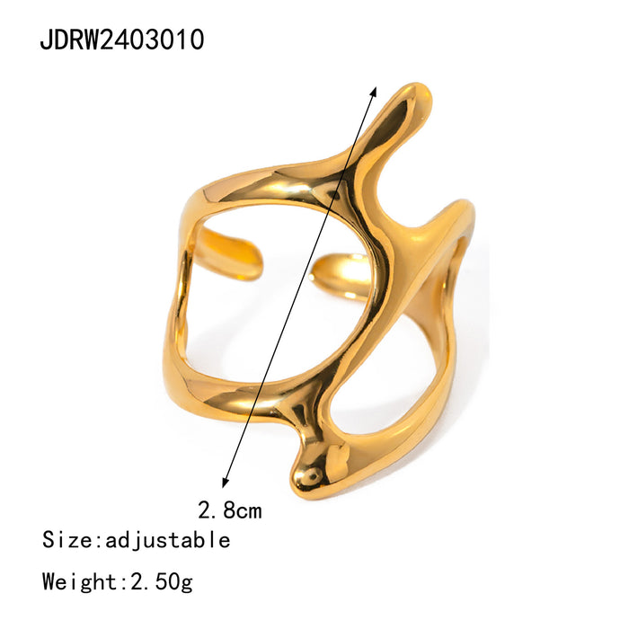 Wholesale Irregular line geometric ring adjustable open ring