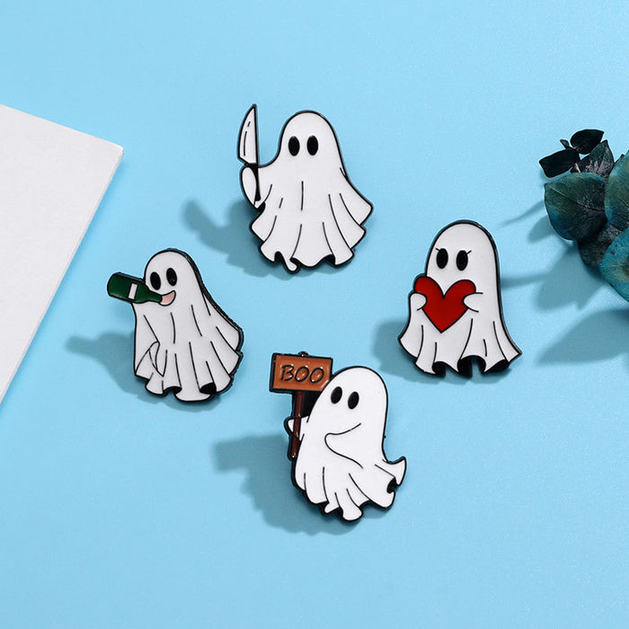 Wholesale Ghost Enamel Brooch Pin Set Chic Unisex Costume Accessory Decorative Lapel Pin