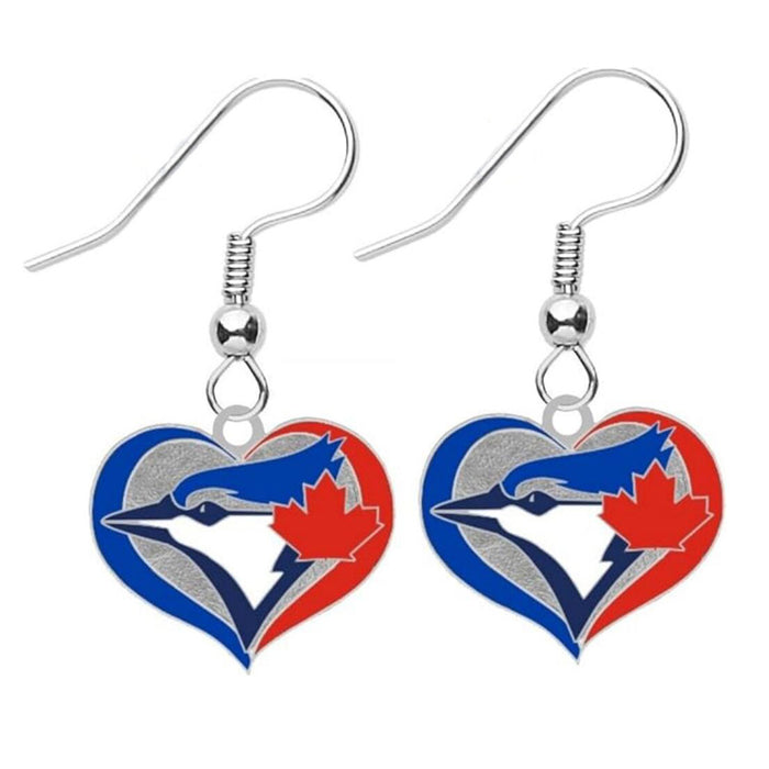 Wholesale 2pcs Heart-Shaped Oil Dripping Sports Team Earrings