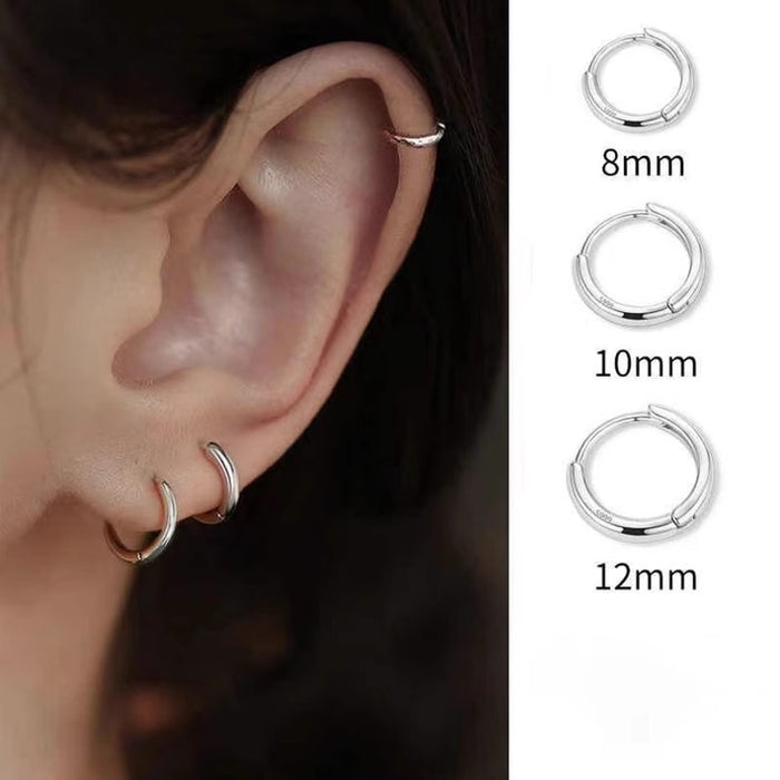 Wholesale Fashionable and minimalist plain circle earrings, female circle earrings, stud style, minimalist personality, cool style, ear buckle accessories