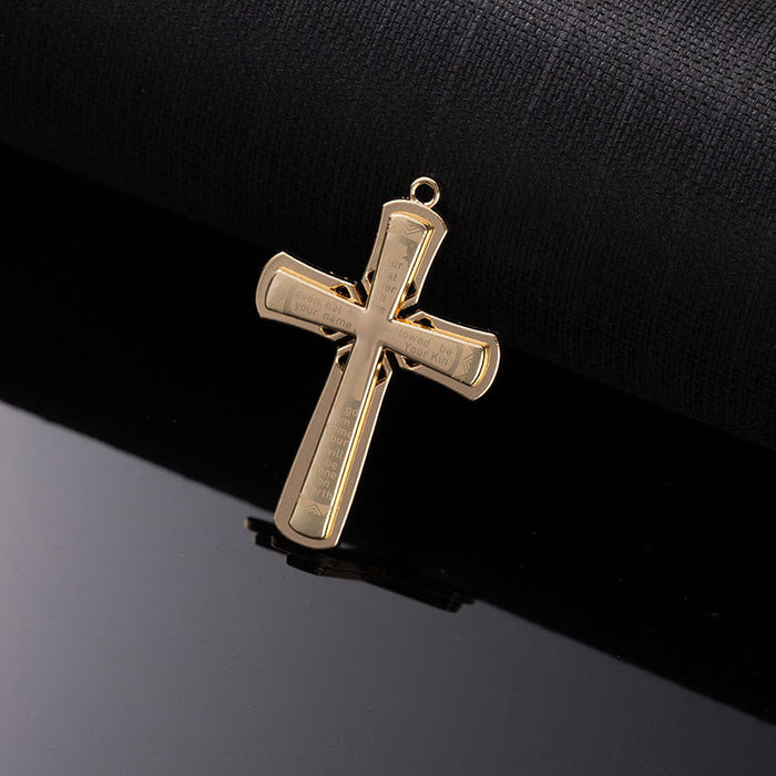 Wholesale Cross necklace, retro titanium steel chain, personalized accessories