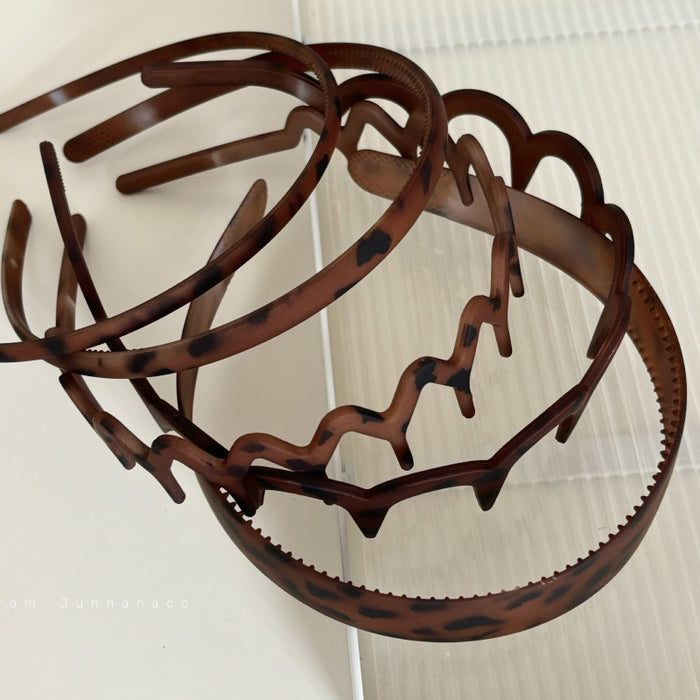 Wholesale Frosted Minimalist Leopard Acrylic Basic Hair Band Women