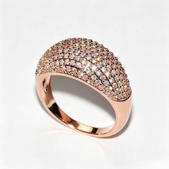 Wholesale Gold Plated Copper Zircon Starry Sky Ring Women S Fashion Jewelry Boutique Resale