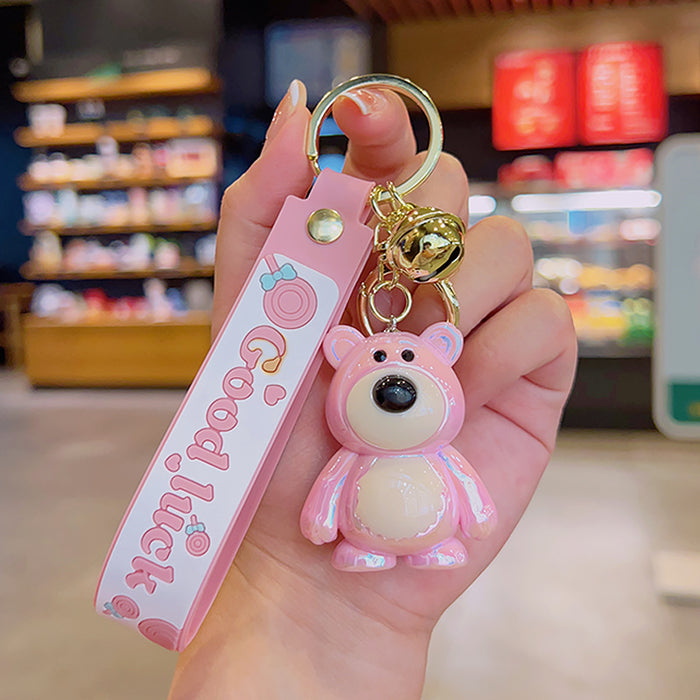 Wholesale Electroplating Creative Cartoon Cute Bear Acrylic Keychain JDC-KC-YD088