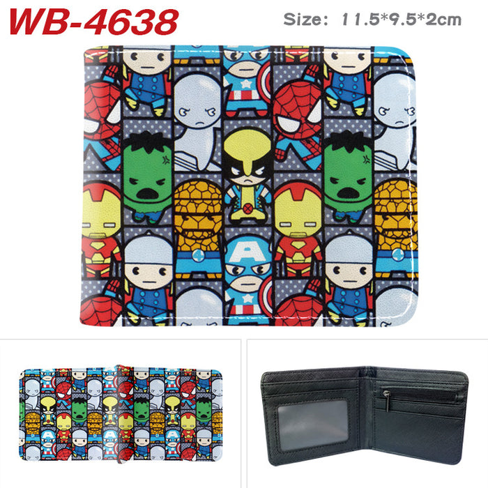 Wholesale Fashion Retro Superhero Bifold Wallet PU Leather Card Holder For Men Women
