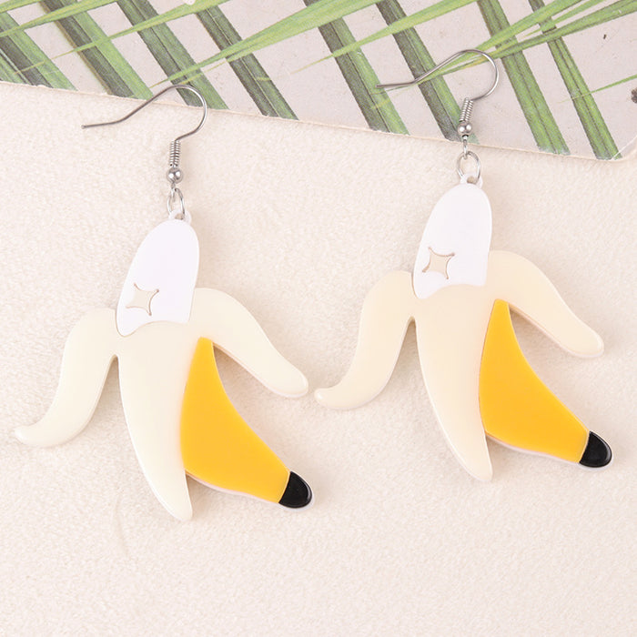 Wholesale  Funny Earrings Syringe Acrylic Earrings Sun Banana Planet Earrings Ear Accessories