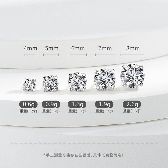 Wholesale Copper Four Prong Round CZ Earrings - Chic Jewelry Accessory for Everyday Wear