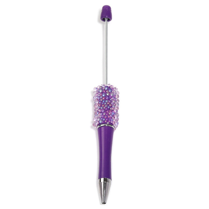 Wholesale Resin bead pen fine glitter colorful rhinestone pen handmade patch bead pen fashionable plastic ballpoint pen
