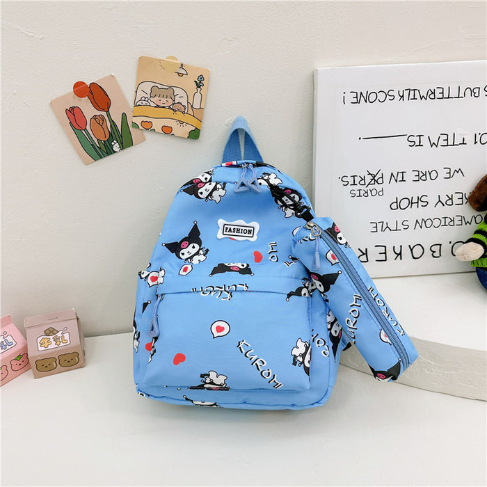 Wholesale Cartoon printed backpack, cute casual graffiti pencil case, small backpack