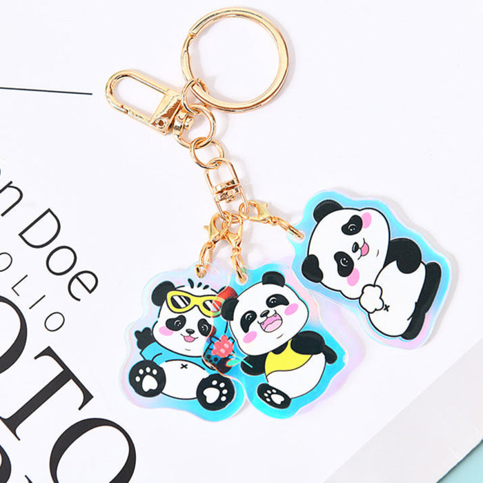 Wholesale Multiple Acrylic Keychain Animation Peripheral Gift DIY Key Pendant Creative Little Panda Hanging Ornaments