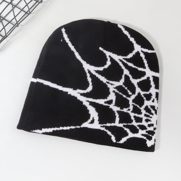 Wholesale Spider Web Pattern Acrylic Knitted Hat JDC-FH-JunL004