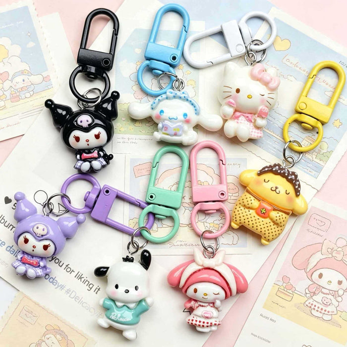 Wholesale Cute Cartoon Resin Keychain Bag Charm Pendant Everyday Decorative Accessory