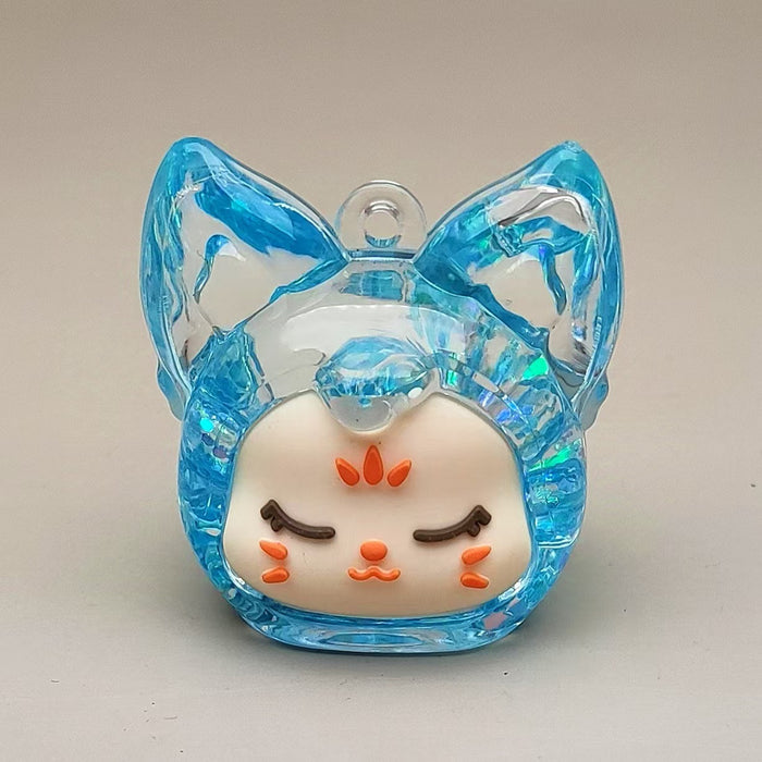 Wholesale Acrylic Oil-in-the-Box Luminous Bubble Beads Fox Keychain Desktop Ornaments