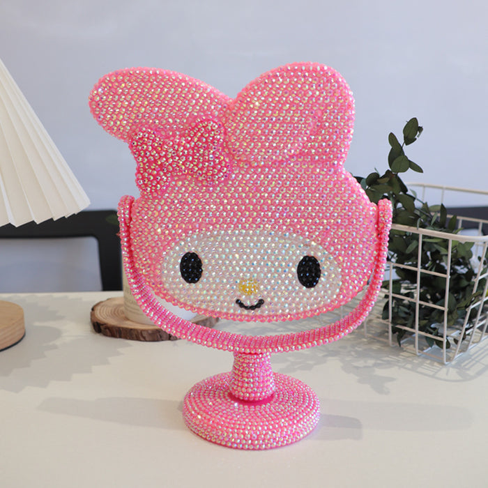 Wholesale Cartoon Cat Rhinestone Plastic Beauty Mirror JDC-VM-MingJu001