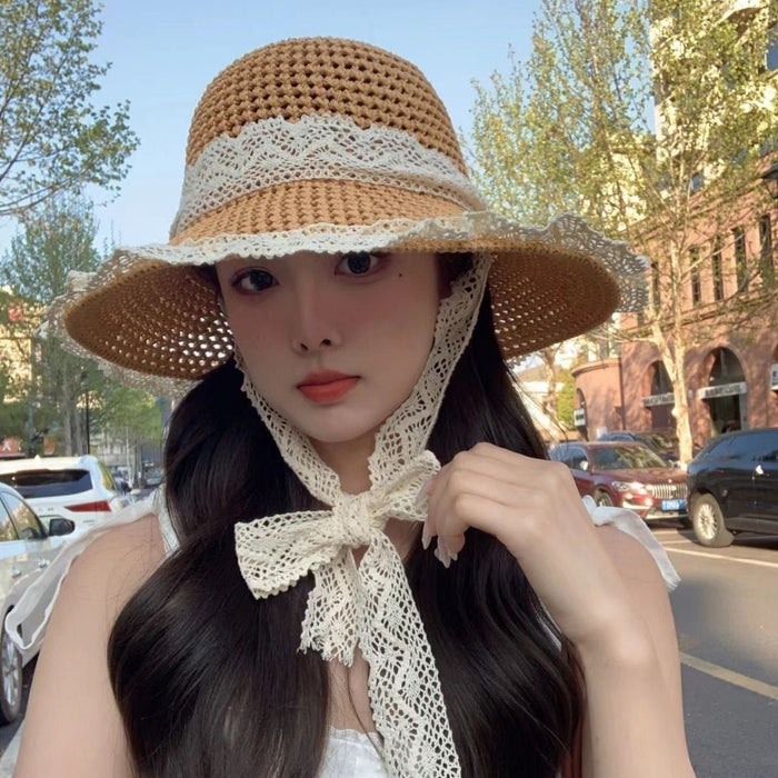 Wholesale Colorful Woven Hat Women's Summer Arrival Seaside Holiday Style Hat Big Brim Sunscreen Fisherman's Hat