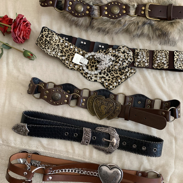 Wholesale Y2K Retro Studded PU Belt For Women Wide Waist Corset Design Fashion Accessory Boutique Resale