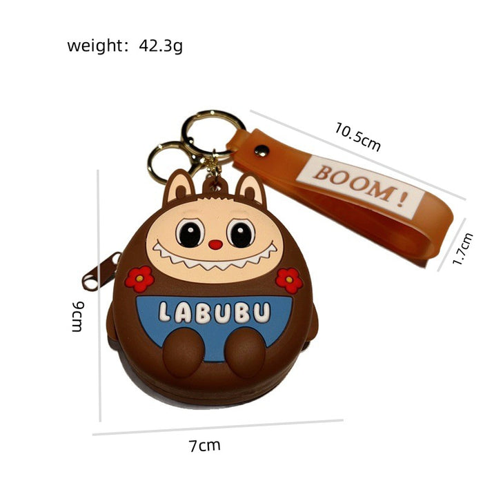 Wholesale Cute cartoon character coin purse silicone keychains