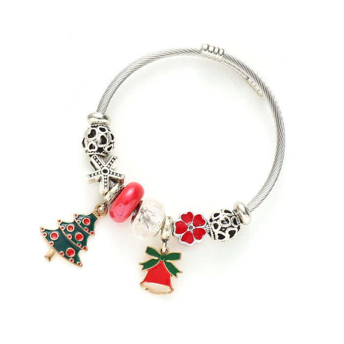 Wholesale Stainless Steel Christmas Beaded Bracelet MOQ≥2