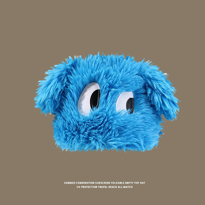 Wholesale Cute Funny Puppy Hat Women's Eyes Long Ears Thickened Pullover Hat Autumn and Winter Warm Plush