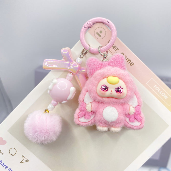 Wholesale Cute Cartoon 3D Flocked Doll Keychain