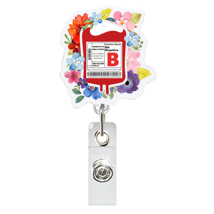 Wholesale Acrylic Flower Infusion Bag Telescopic Clip Easy Pull Keychain JDC-KC-QiDing007