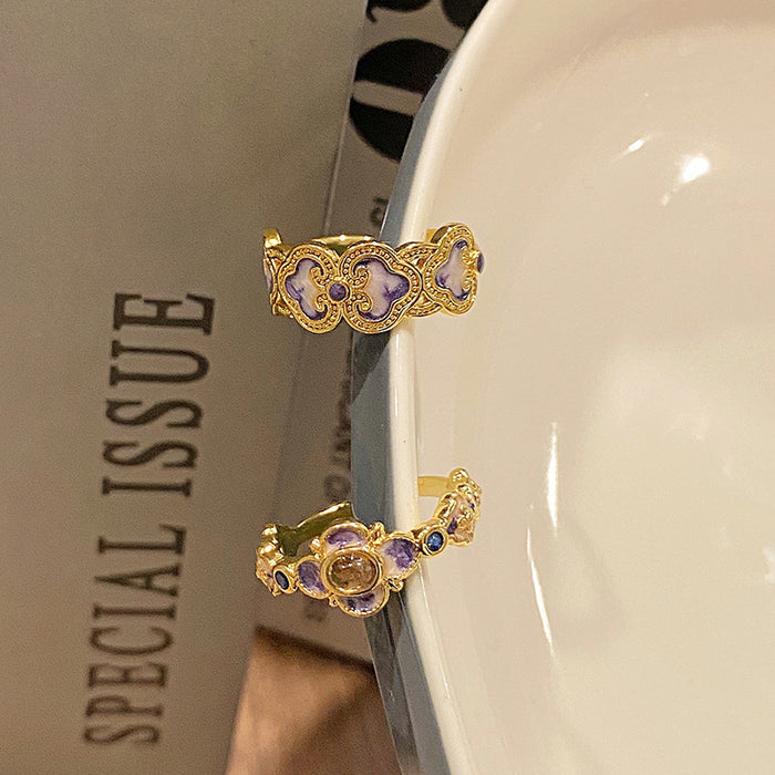 Wholesale Butterfly patterned ring, niche, retro, exquisite, high-end, layered ring