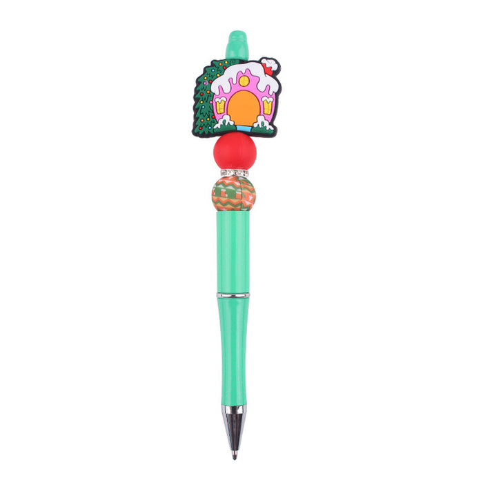 Wholesale Cartoon Christmas Silicone Plastic Bead Pen JDC-PN-GuangTian014