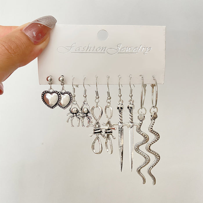 Wholesale Love Butterfly Earrings Set Creative Snake Sword Earrings Halloween Earrings